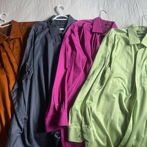 Men's Dress Shirt Set - Rust, dark Gray, Purple, Green